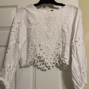 Elegant White Lace Women's Top